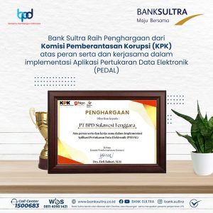 Implementasikan Aplikasi PEDAL, Bank Sultra Diapresiasi KPK