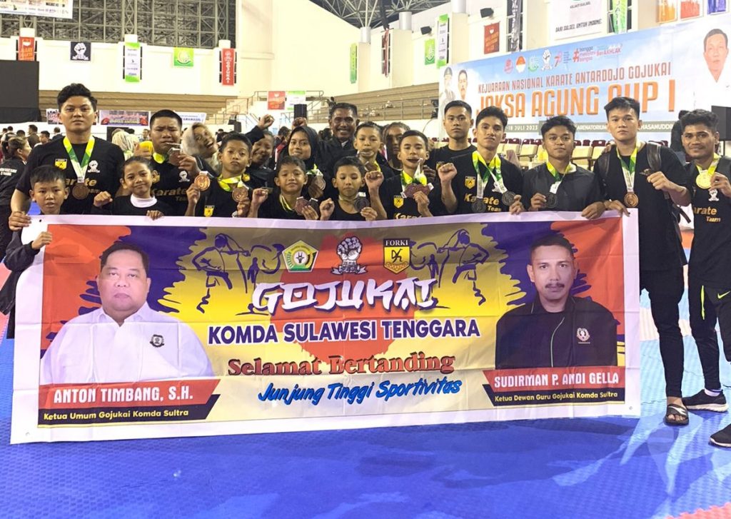 Ikuti Kejurnas Antardojo Jaksa Agung Cup I, Gojukai Komda Sultra Meraih 17 Mendali