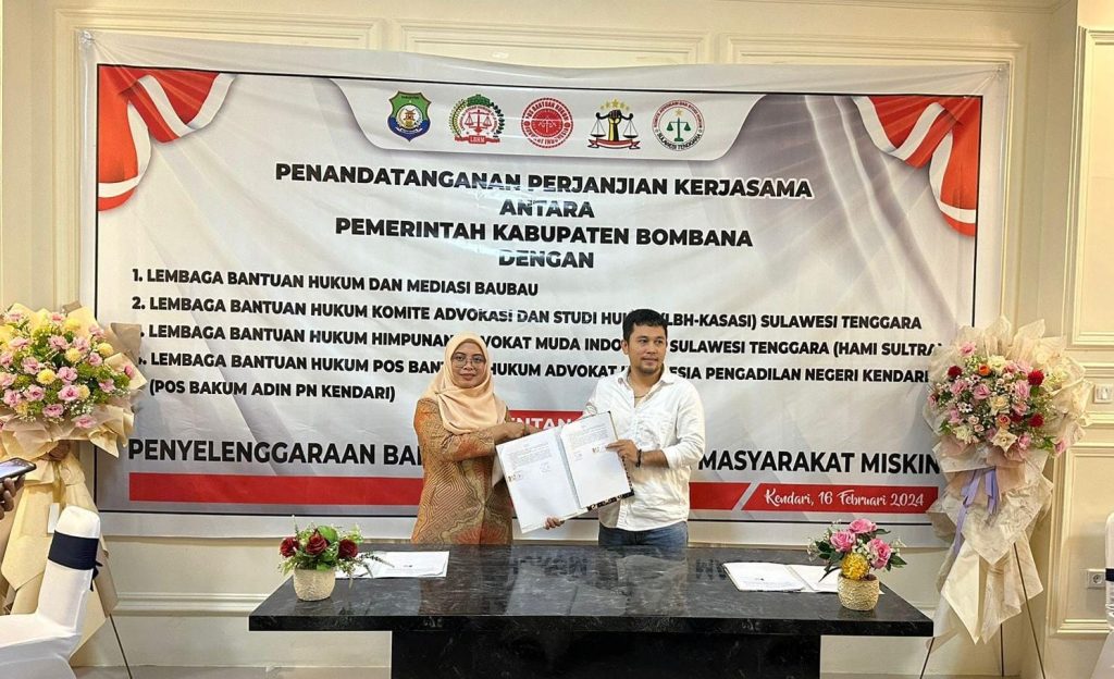 Pemda Bombana Gandeng LBH KASASI Sultra Beri Bantuan Hukum Bagi Masyarakat Kurang Mampu