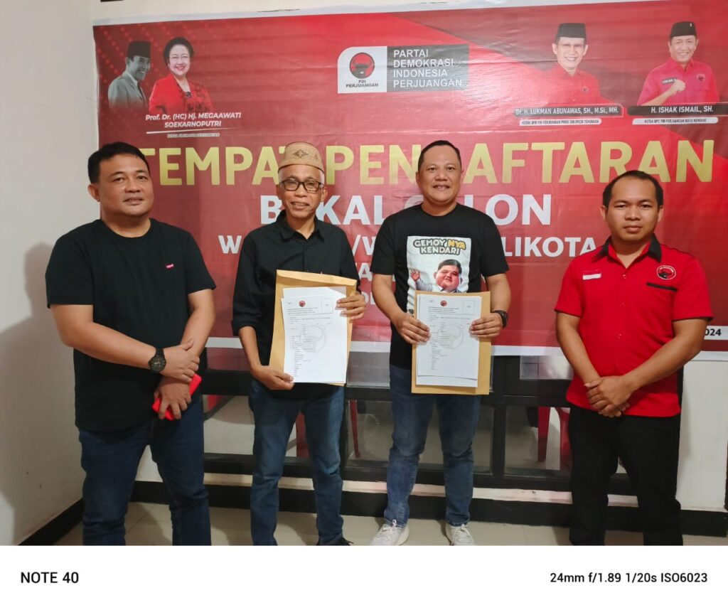 Siap Tarung Pilwali Kota Kendari, Yudhianto Mahardika Ambil Formulir Pendaftaran di PDI Perjuangan