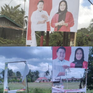 Perusakan Baliho Yudhi-Nirna di Kendari Tak Goyahkan Semangat Kampanye Damai
