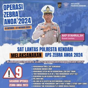 Satlantas Polresta Kendari Mulai Operasi Zebra Anoa 2024
