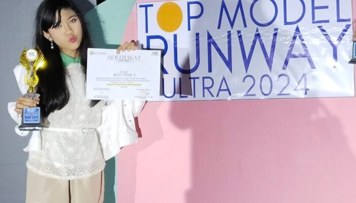 Aleesya Siswi SMP Negeri 9 Kendari Rebut Best Pose 3 Diajang Top Model Runway Sultra 2024