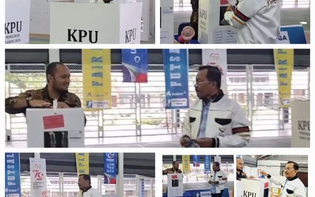 Diguyur Hujan, Ilyas Sitorus Tetap Antusias Gunakan Hak Pilih di TPS 3 Komplek Inalum Tg Gading