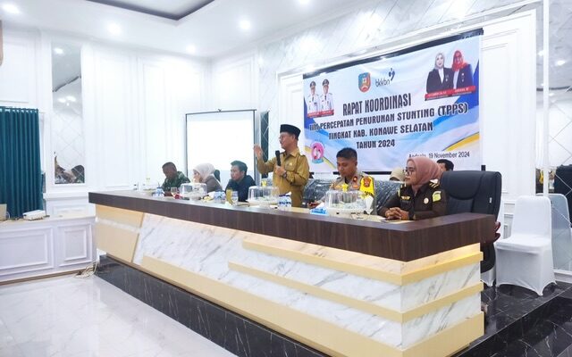 Pemkab Konsel Gelar Rakor Tim Percepatan Penurunan Stunting, Bahas Program Makan Siang Geratis Prabowo