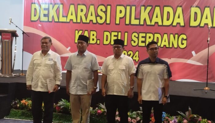 Deklarasi Damai, 3 Calon Bupati Deli Serdang Sepakat Menjaga Jalannya Pilkada Serentak Secara Aman Dan Damai