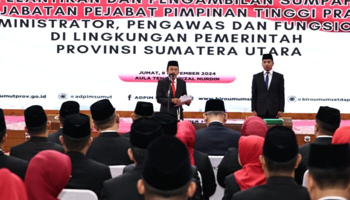 Maksimalkan Kinerja Pemprov Sumut, Agus Fatoni Lakukan Rotasi dan Lantik ASN, Tekankan Netralitas dan Profesional