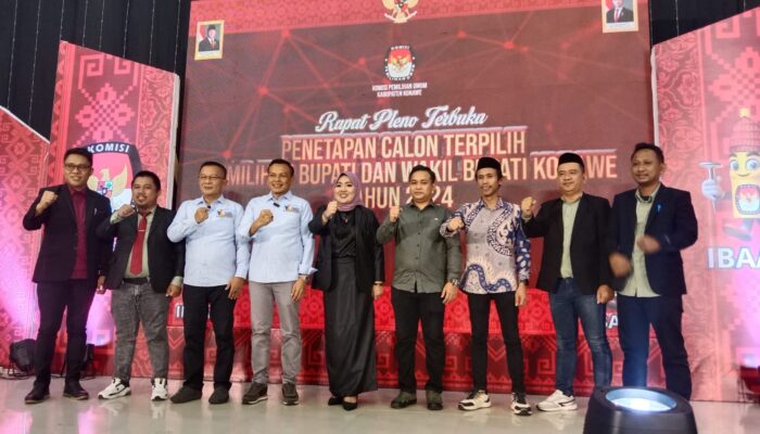 KPU Konawe Tetapkan Yusran Akbar dan Syamsul Ibrahim Sebagai Bupati dan Wakil Bupati Terpilih 2024