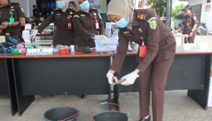 Wujud Nyata Akuntabilitas dan Transparansi, Kejari Konawe Musnahkan Barang Bukti 41 Perkara Inkrah