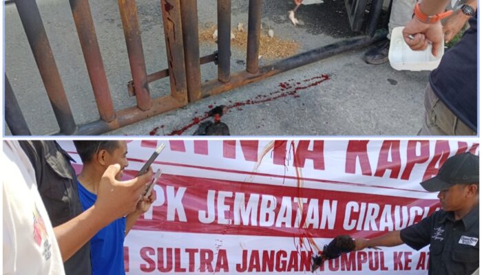 Pelepasan Tikus Warnai Aksi Unjuk Rasa di Kejati Sultra, Simbol Matinya Keadilan Kasus Jembatan Cirauci II