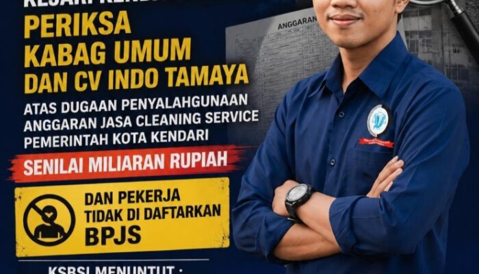 Dugaan Persekongkolan Korupsi Jasa CS Pemkot Kendari, KSBSI Desak Kejari Segera Lakukan Pemeriksaan