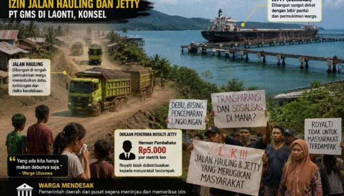 Dibagun Ditengah Pemukiman dan Bibir Pantai, Legalitas Jalan Hauling dan Jetty PT GMS Digugat Warga Laonti