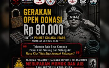 Sindir Kasus Tahanan Kabur, KASTARA Gelar Aksi Satir Open Donasi Rp80 Ribu untuk Polres Kolut