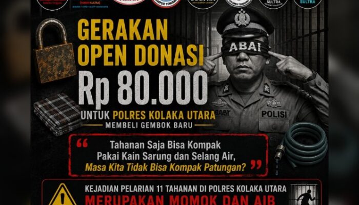 Sindir Kasus Tahanan Kabur, KASTARA Gelar Aksi Satir Open Donasi Rp80 Ribu untuk Polres Kolut