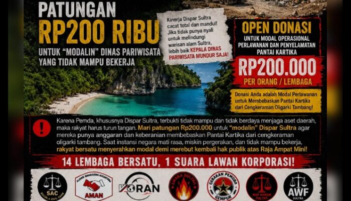 Pantai Kartika Rusak Akibat Tambang Gamping, KARST Galang Dana Untuk Beli “Nyali” Dispar Sultra